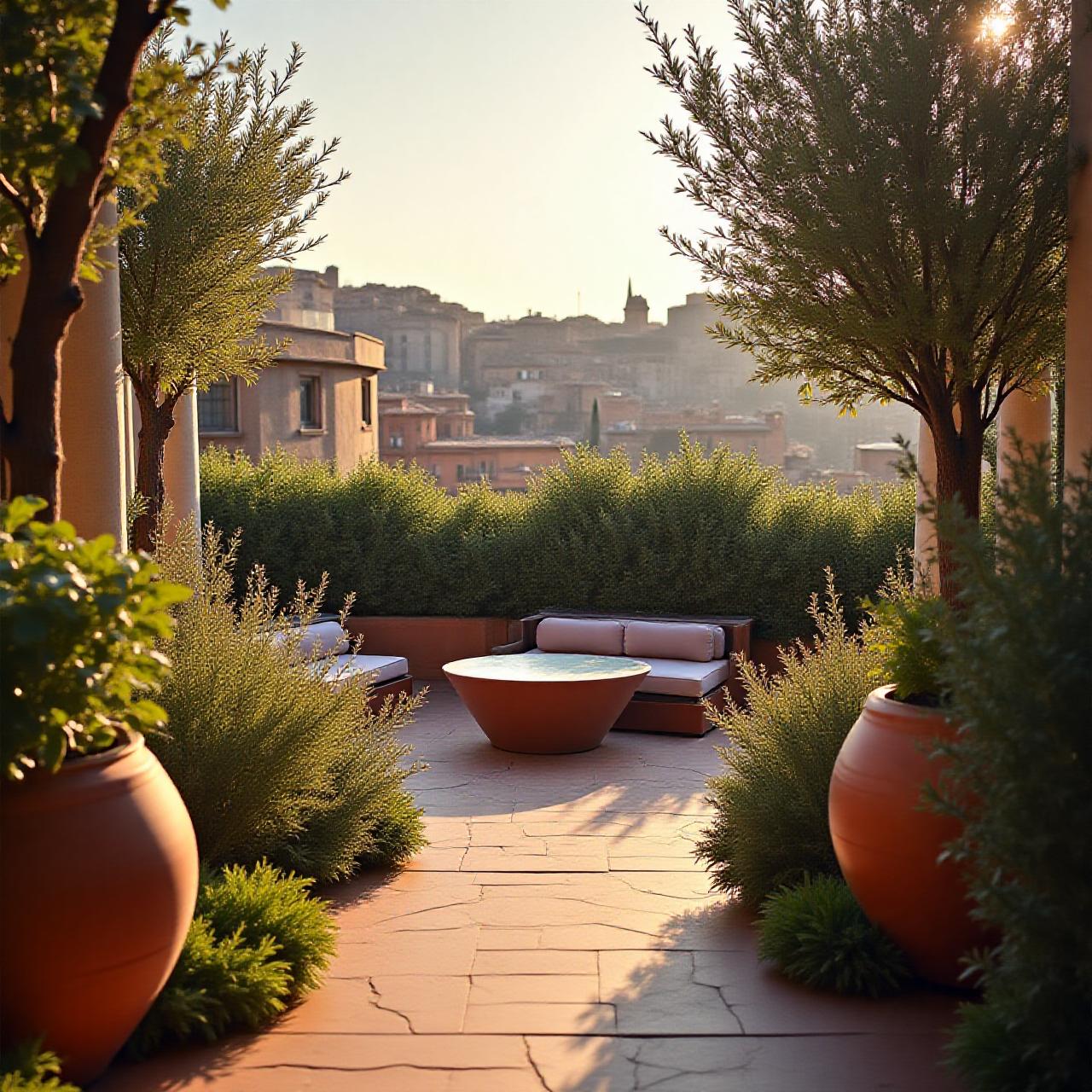 Esempio di progettazione giardini a Roma con piante mediterranee